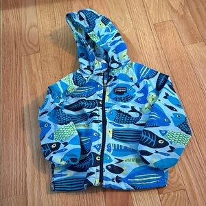 Patagonia Colorful Fish Print Hooded Jacket Size 18M